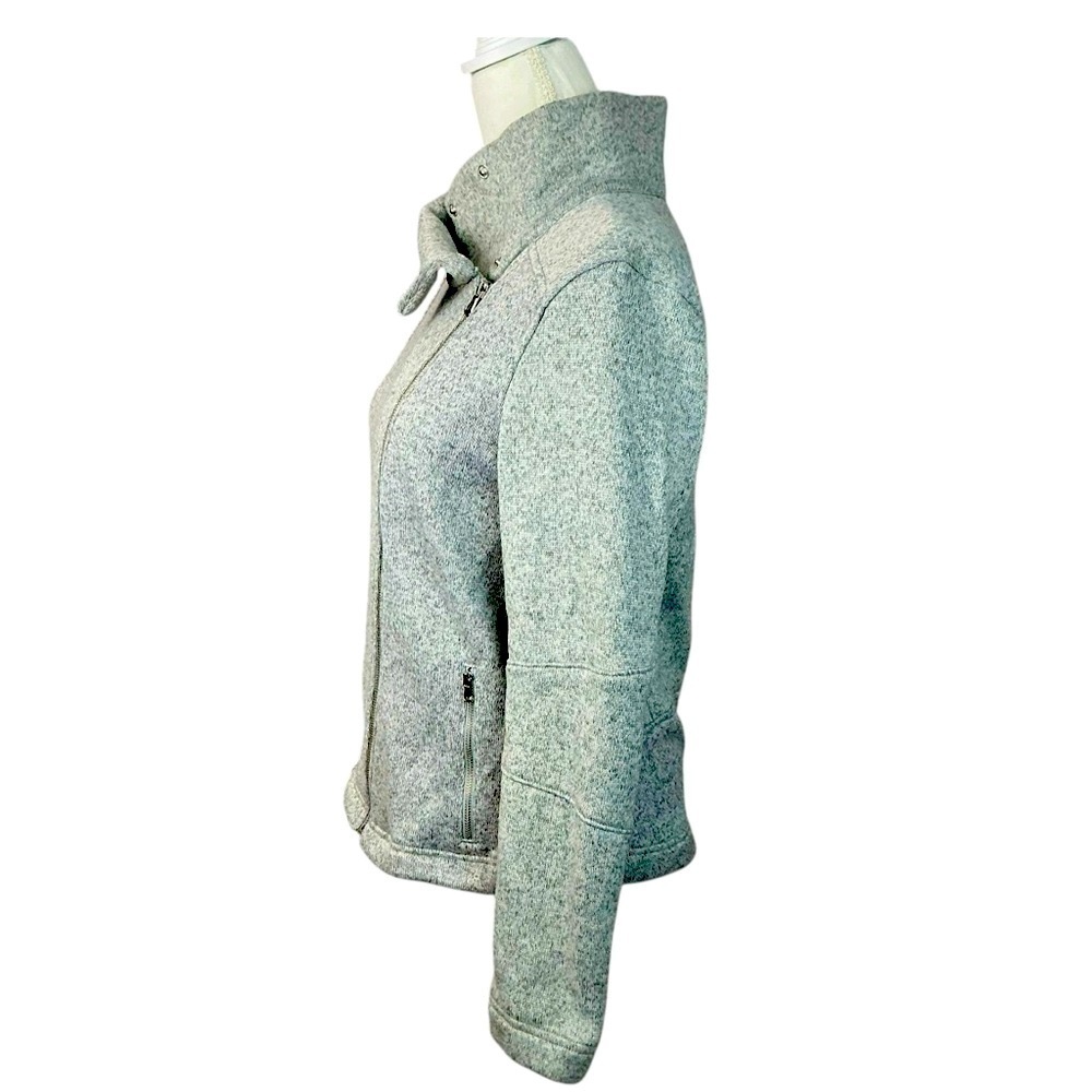 Go Warm Moto Jacket Women Heather Gray Asymmetrical Metal Zip Pockets Zip Up M - Picture 2 of 16
